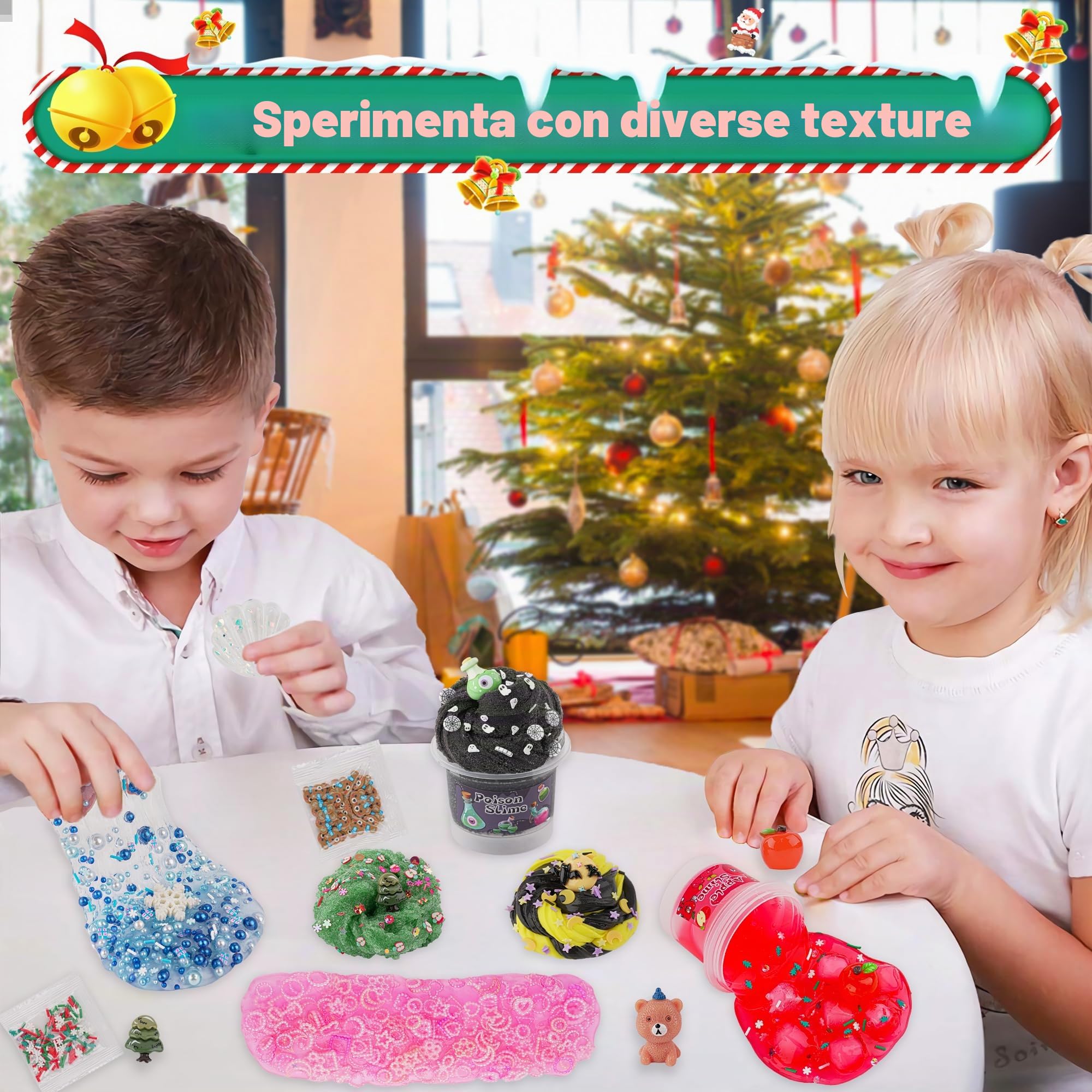 8 x 100 ml di melma per bambini, Slime Variety Pack Different Textures, con Snow Fizz, Burro, Cloud, Crunchy Slime, Regali per feste per ragazze e ragazzi, Pasqua