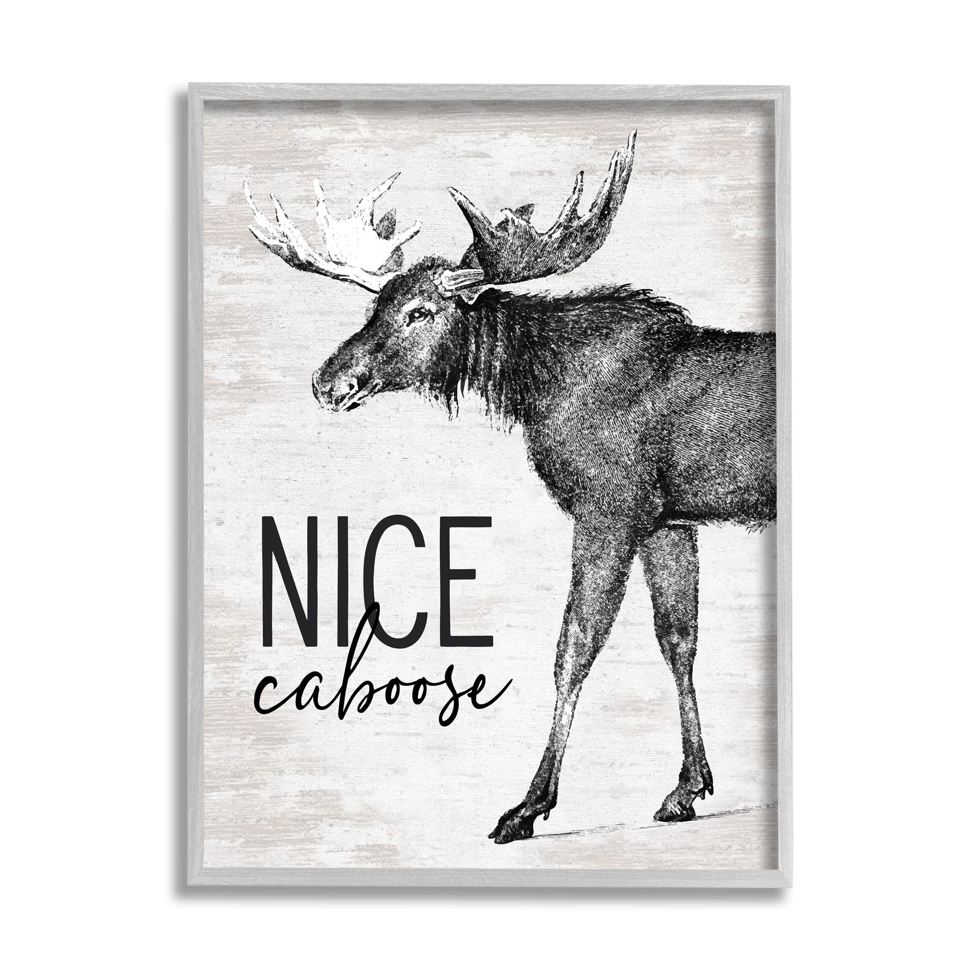 Stupell Industries Nice Caboose Lake House Bathroom Humor Moose, Design by Lettered and Lined