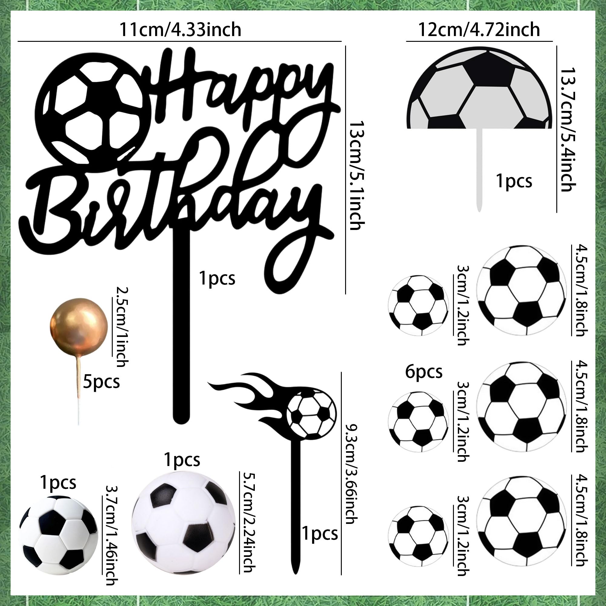 Soccer Cake Topper Soccer Ball Player Cake Decorations Football Birthday Cake Decoration for Men Soccer Sport Theme Birthday Party Supplies - Image 2