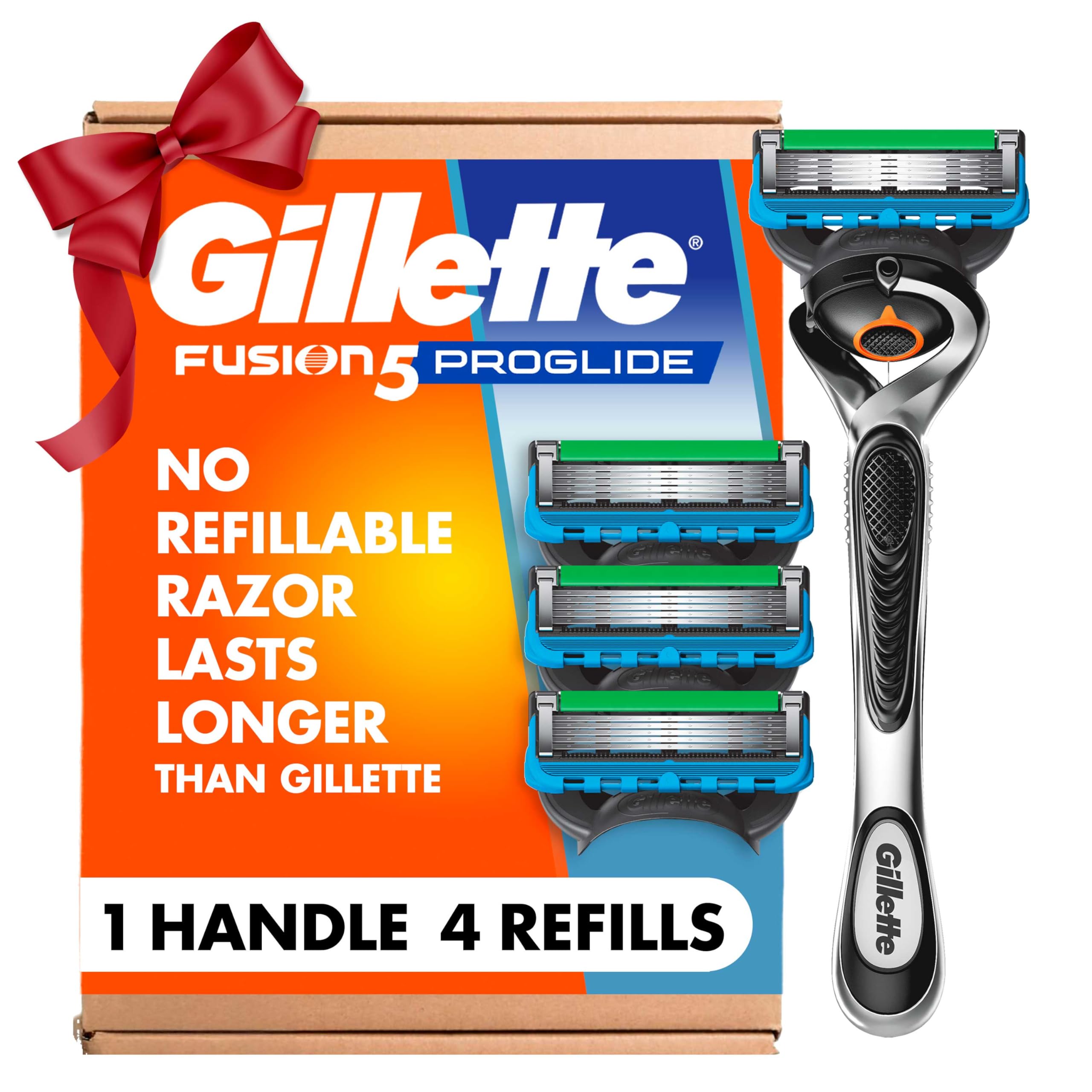 Gillette Fusion ProGlide Razor for Men, Handle + 4 Blade Refills, Holiday Gifts for Men