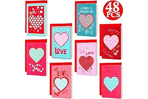 48 Valentines Day Cute Loving Cards for Kids, Students, Classroom Exchange (4" x 6")
