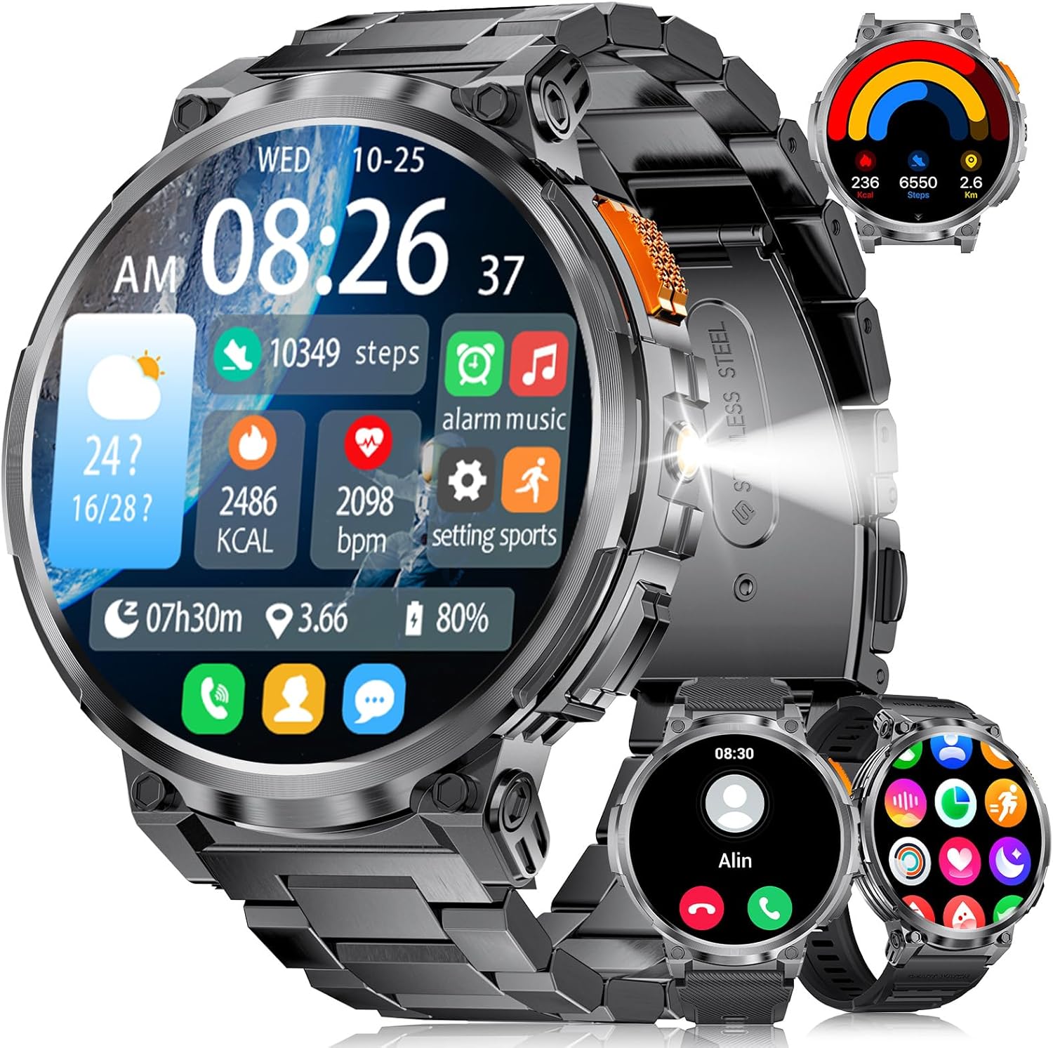 ESFOE Military Smart Watch for Men with Bluetooth Call,1.85″ HD Large Display with LED Flashlight/73… ESFOE Military Smart Watch for Men with Bluetooth Call,1.85″ HD Large Display with LED Flashlight/73…