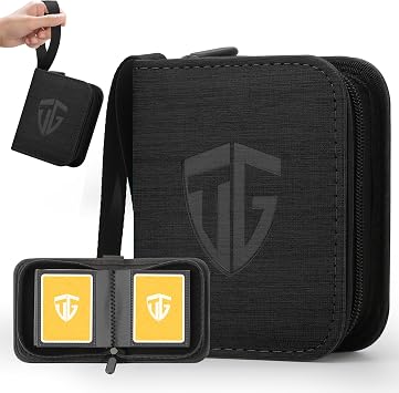 mini Card Binder, 1-Pocket Super Lightweight Zipper Binder Holds 40 Trading Cards, Small Cards Binder for TCG, MTG, Sports & Game Cards, Portable Gift for Girls & Collectorsblack