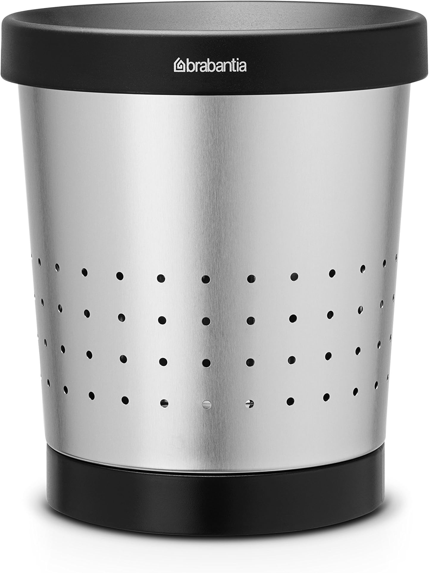 Brabantia Conical Waste Paper Bin with Holes, 5 L - Matt Steel