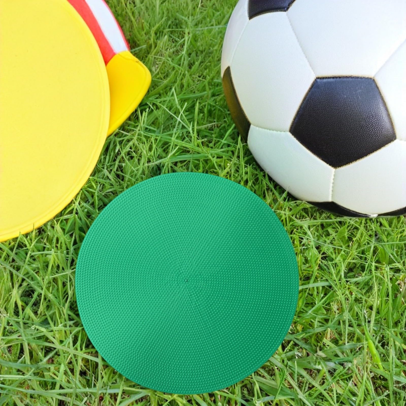 SEWACC 18 Piezas Marcadores de Disco Planos de 23cm para Entrenamiento de Fútbol Diseño Compacto y Construcción Resistente al Clima, Ideales para Práctica y Actividades en Aula
