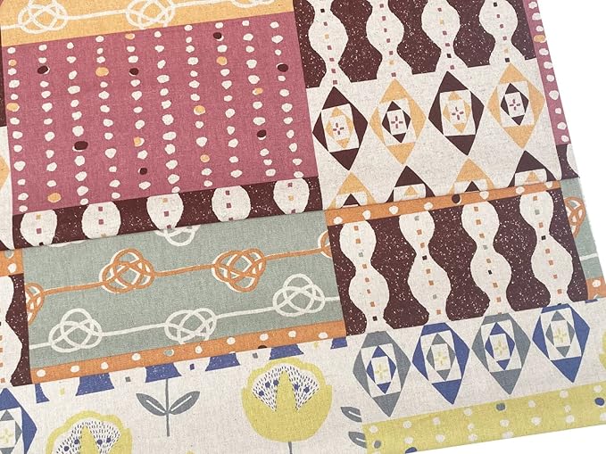 Amazon 生地 パッチワーク 綿麻キャンバス コットンリネン 1 ピンク オレンジ 生地幅110cm 1m 商用利用可 花瓶 お花 花柄 ドイツ ゲミュートリッヒカイト 北欧風 おしゃれ オシャレ 日本製 ヌノズキ 布 生地 通販