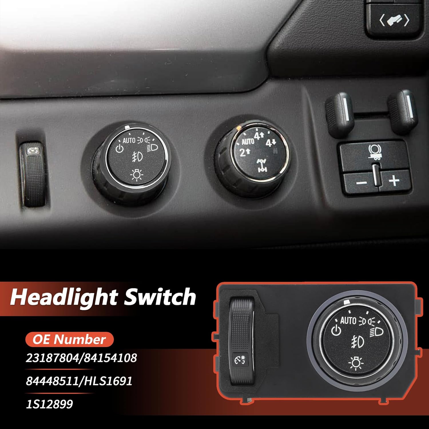 Headlight Switchch for Chevrolet Silverado 1500 2014-2019 Headlamp Dimmer Switch for GMC Yukon 2015-2020 No.23187804 for GMC Yukon XL 2016-2020