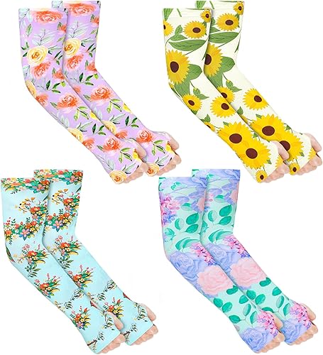 Miniatura 15 de 4 Pairs Gardening Sleeves Anti-Slip Arm Protection with Thumb Hole Sun Sleeve Cooling Arm Sleeves for Women Men Outdoor
