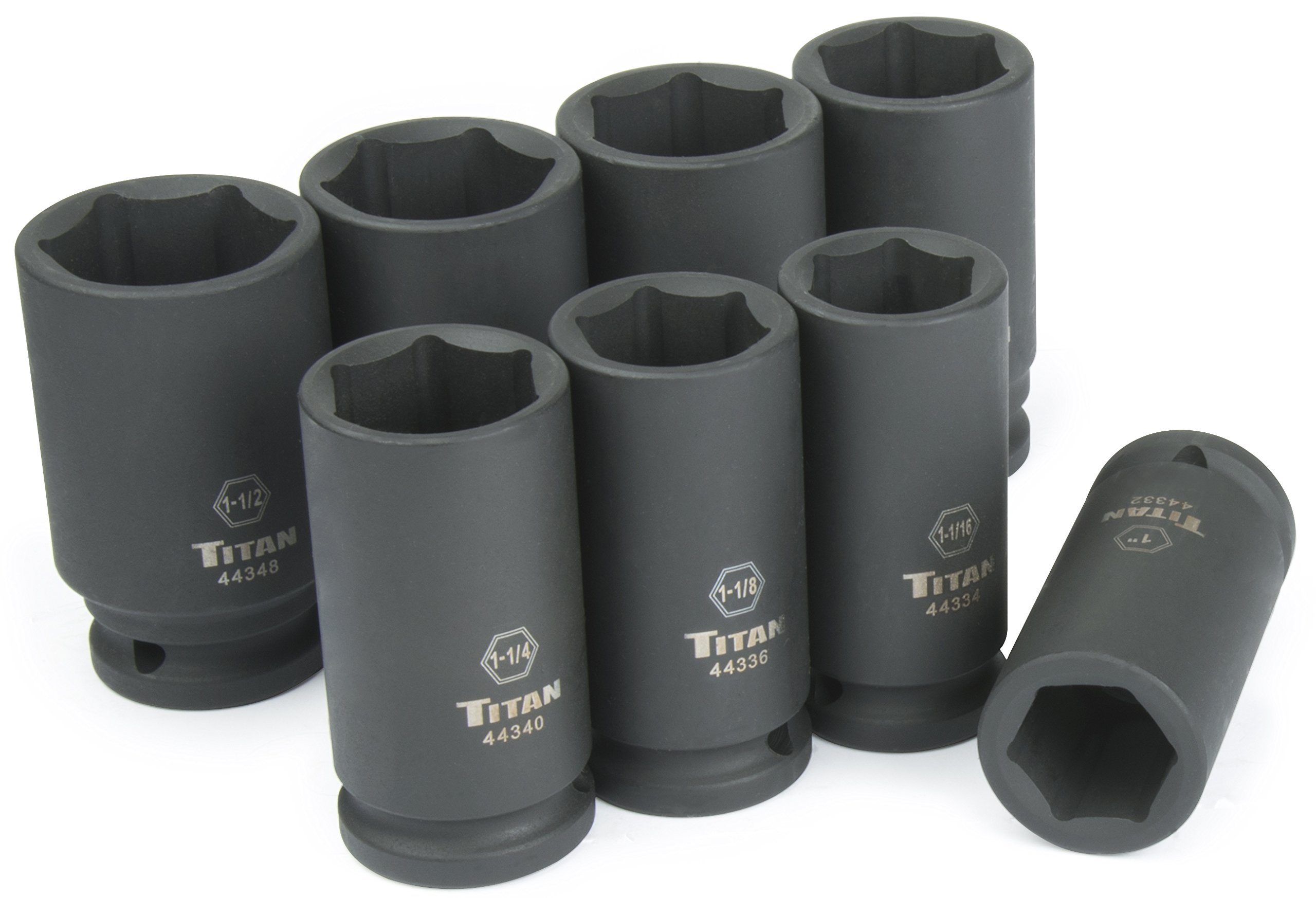 Buy Titan 44300 8Piece 3/4" Drive SAE Deep Impact Socket Set Online at