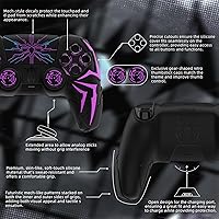 Vista 6 de PlayVital Design for ps5 Controller Silicone Case with 2 Thumb Grips and 6 Sticker, Cyber Spider Design, Anti-Slip Shockproof Controller Cover Skin