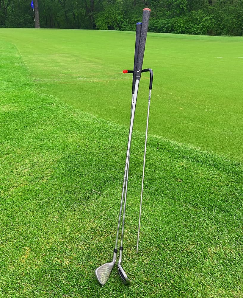 V-Shaped Golf Club Stand Keeps Your Clubs Clean, Dry & Visible, V-Stick Club Stand Made of Highly Durable Stainless Steel - Easy to Carry Golf Club Holder