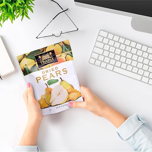 Miniatura 7 de Traina Peras secadas al sol cultivadas en casa, saludables y sin OMG, fruta natural de sabor dulce sin azúcar añadida, aperitivo perfecto en bolsa