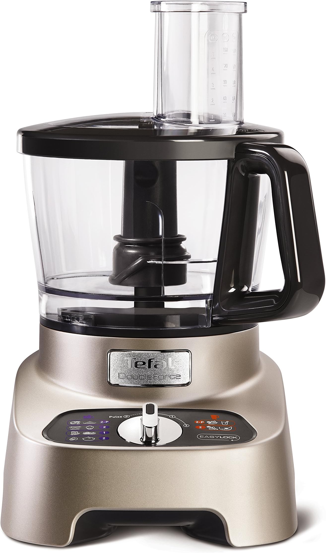 Tefal Double Force Pro Food Processor Premium Silver with Chrome Accents
