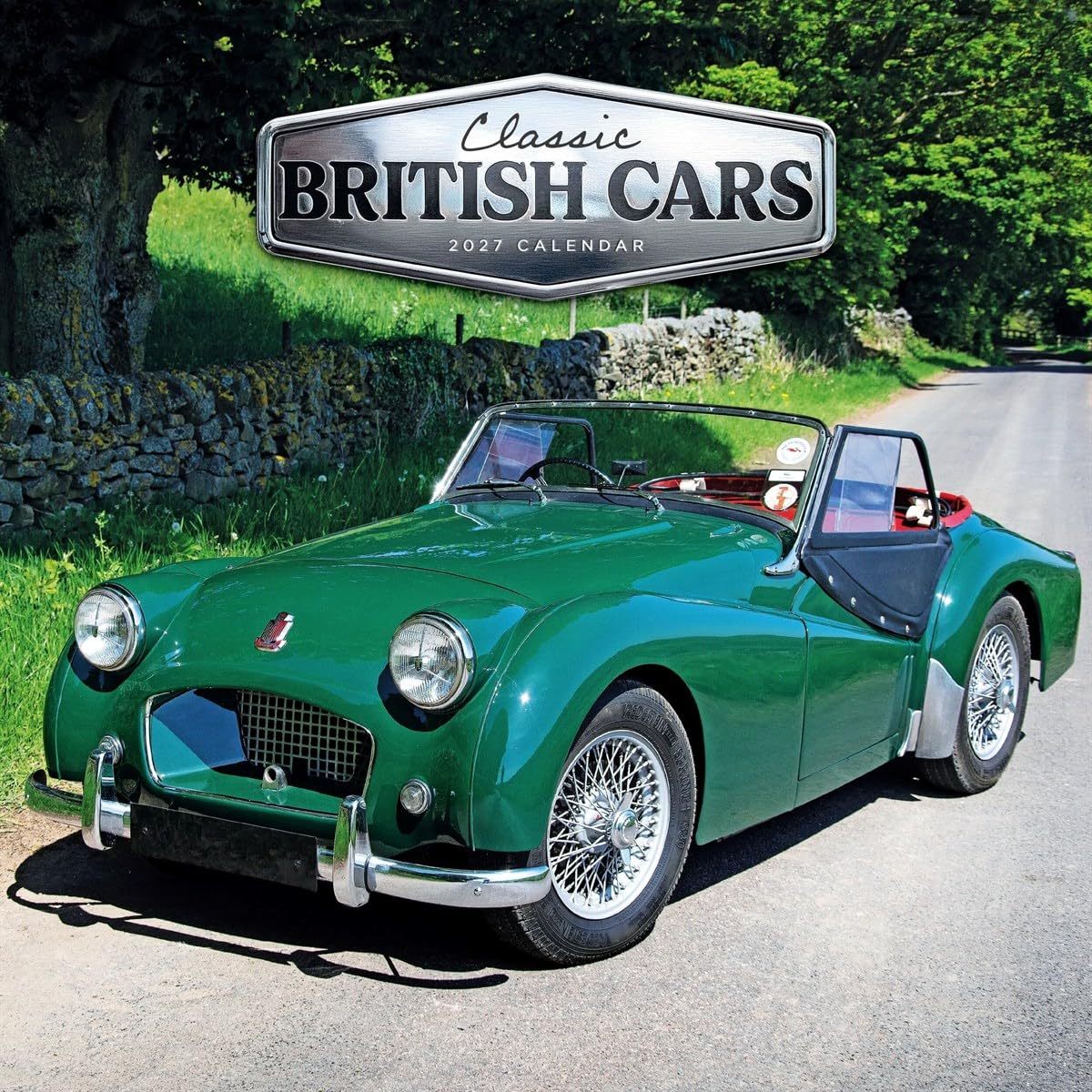 Carousel Worldwide Classic British Cars 2027 Square Wall Calendar, 12-Month Calendar, Vintage Car Photography