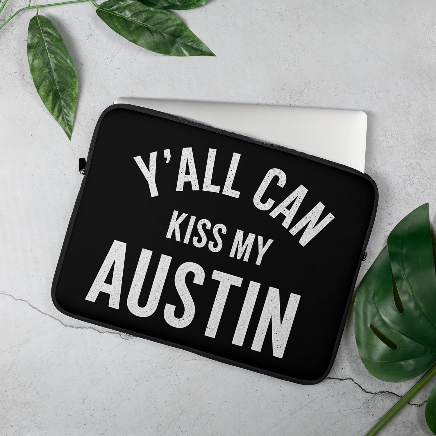 Y'all Can Kiss My Austin Funny Saying Dallas Humor Graphic Laptop Sleeve image 4