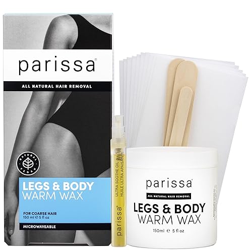 Miniatura 2 de Parissa Kit de cera cálida para piernas y cuerpo, fórmula para microondas estilo salón para depilación gruesa en la cara o el cuerpo, kit de