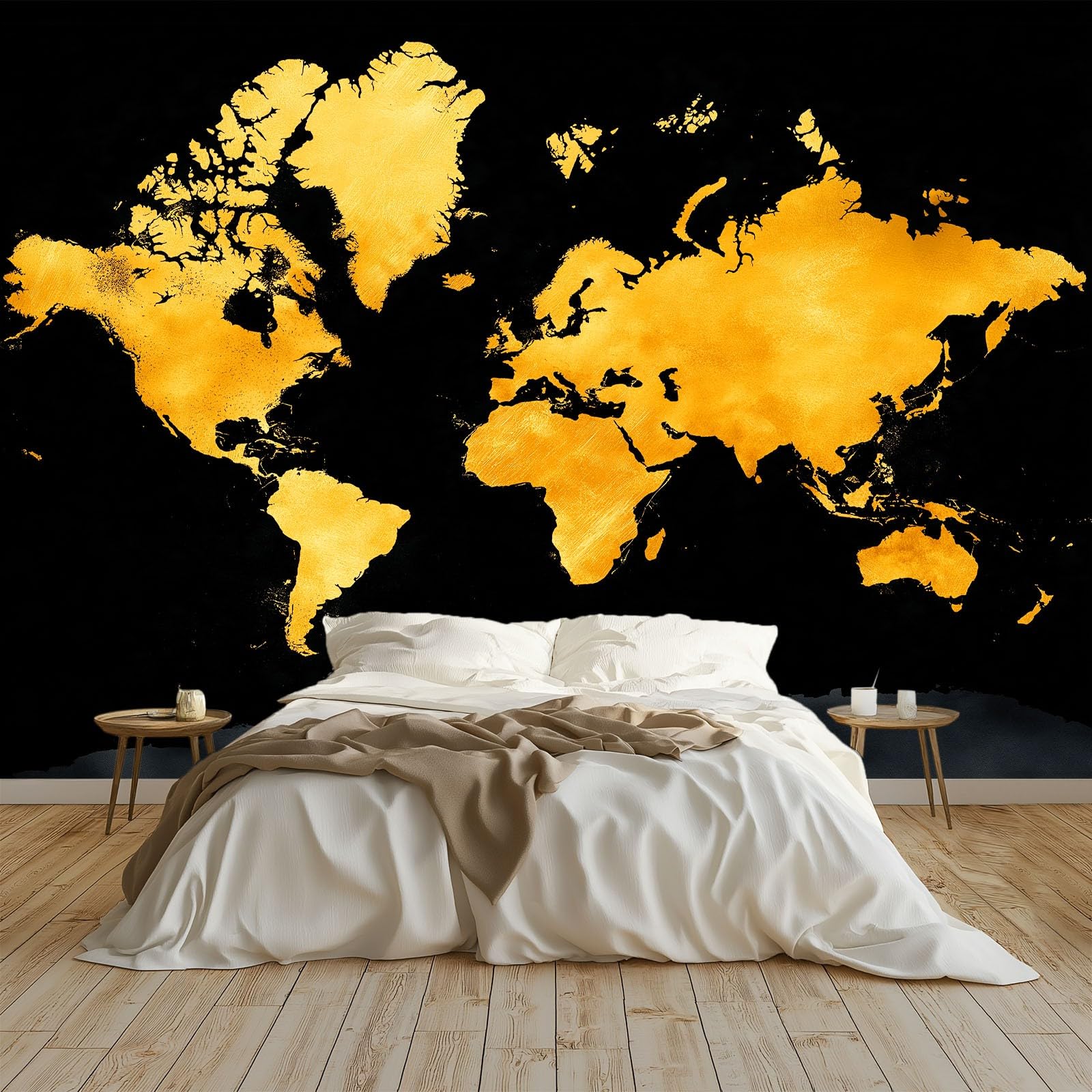 Générique Tapeta ścienna do sypialni minimalistyczna mapa świata 350 x 256 cm, plakat ścienny obrazy ścienne gobelin czarny salon pokój dziecięcy tło tapeta panoramiczna