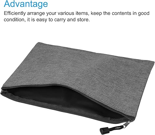 Miniatura 8 de PATIKIL Bolsas de lona con cremallera, paquete de 5 unidades B5 en blanco con bolsillo con cremallera para lápices, bolsa de papelería para