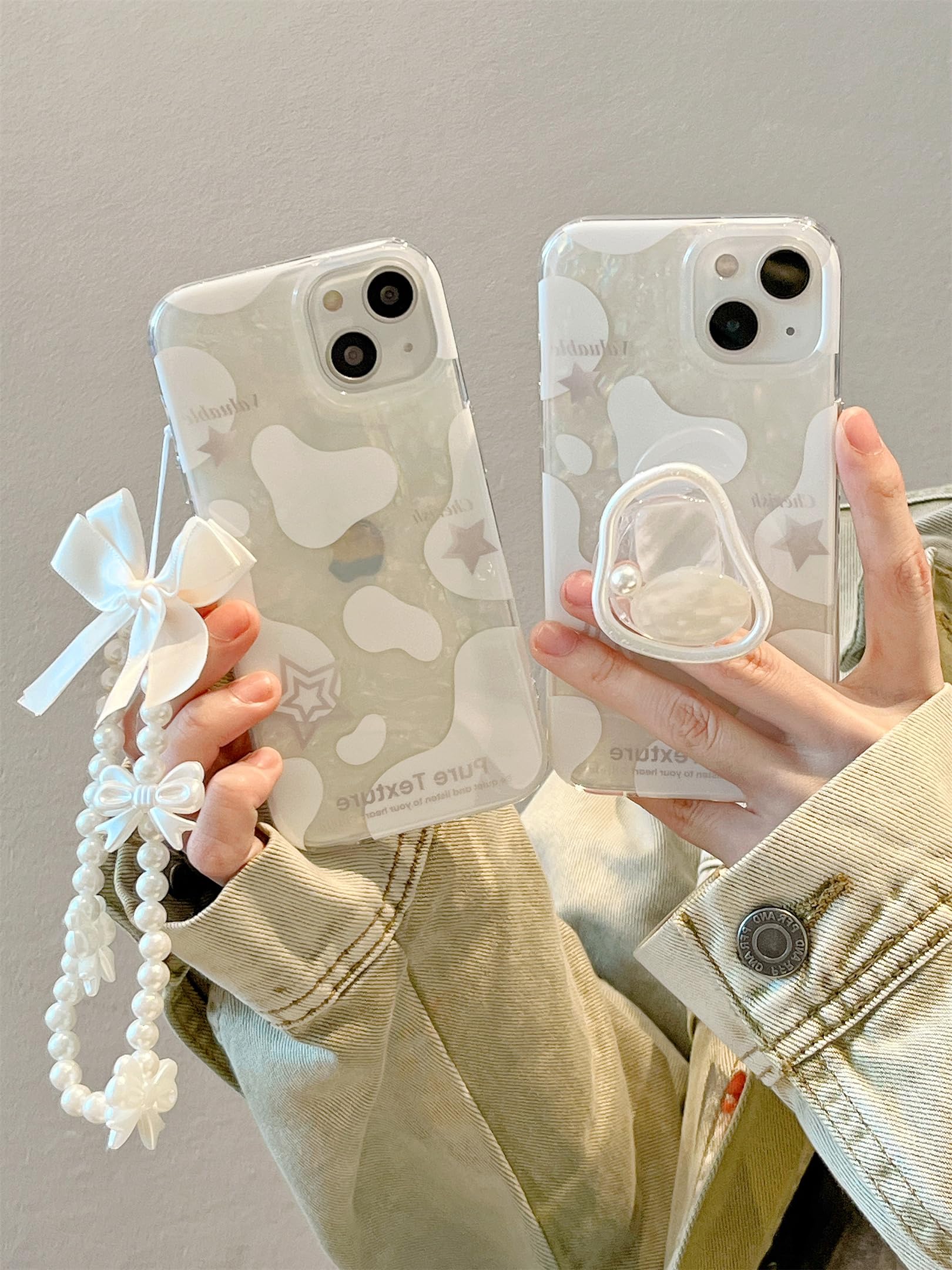 Amazon.co.jp: UnnFiko iPhone 12 ケース かわいい ホワイト シェル柄 