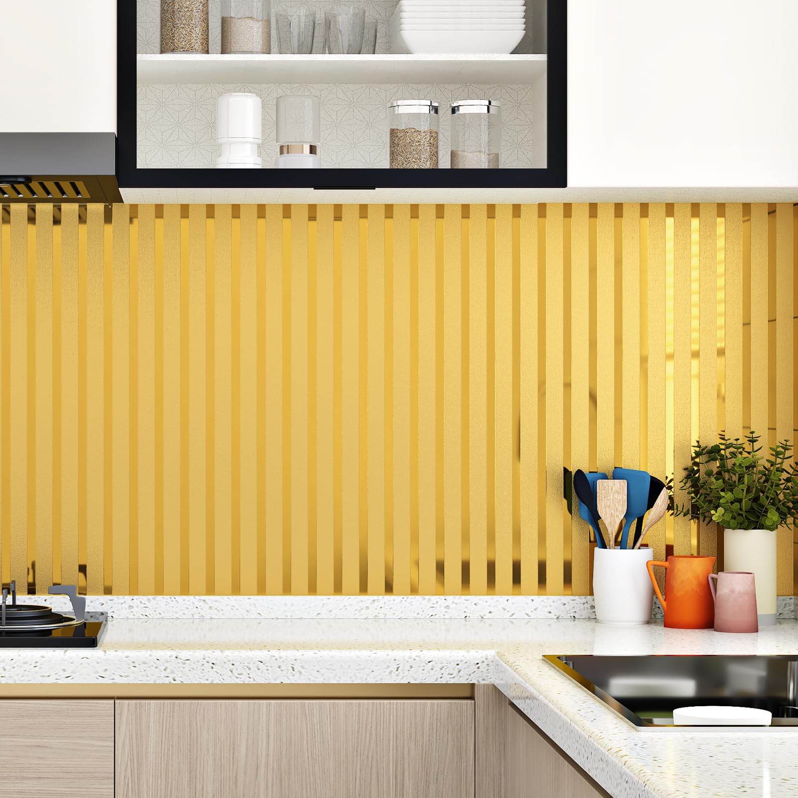 Yullpaper Gold 3D Wall Panels Self Adhesive PVC Wall Cladding Panels