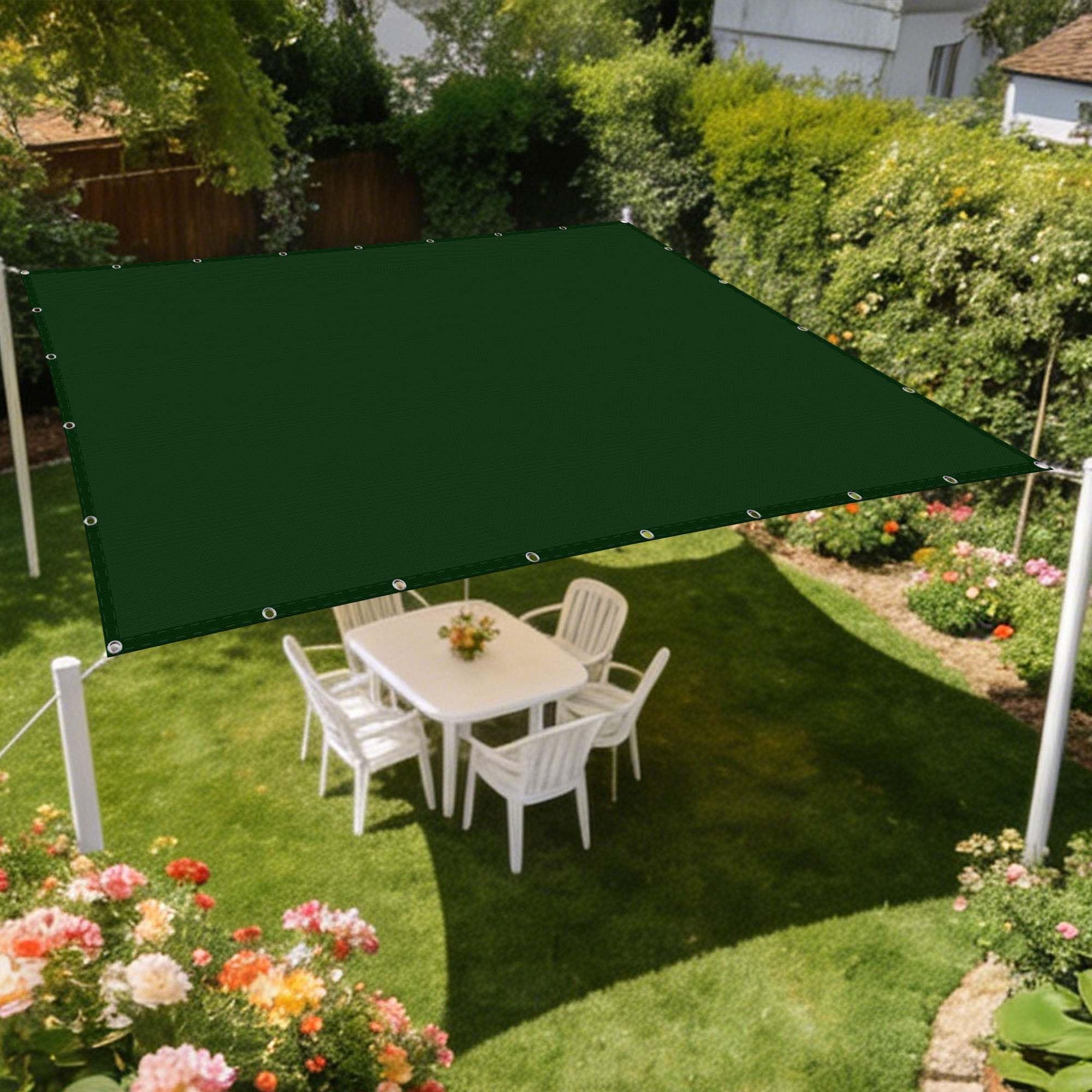 Voile d'ombrage étanche 110x600 cm vert foncé pour balcon et jardin