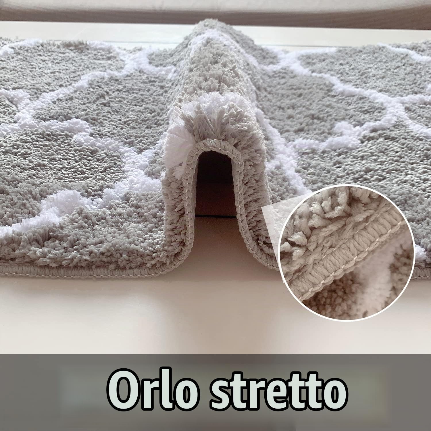 Tappetino da Doccia Curvo, 45 * 143cm Tappeto Da Bagno Grande Antiscivolo Quadrant Tappeto Doccia Angolare in Microfibra, Lavabile, Adattabile A Tutte Le Docce Angolari