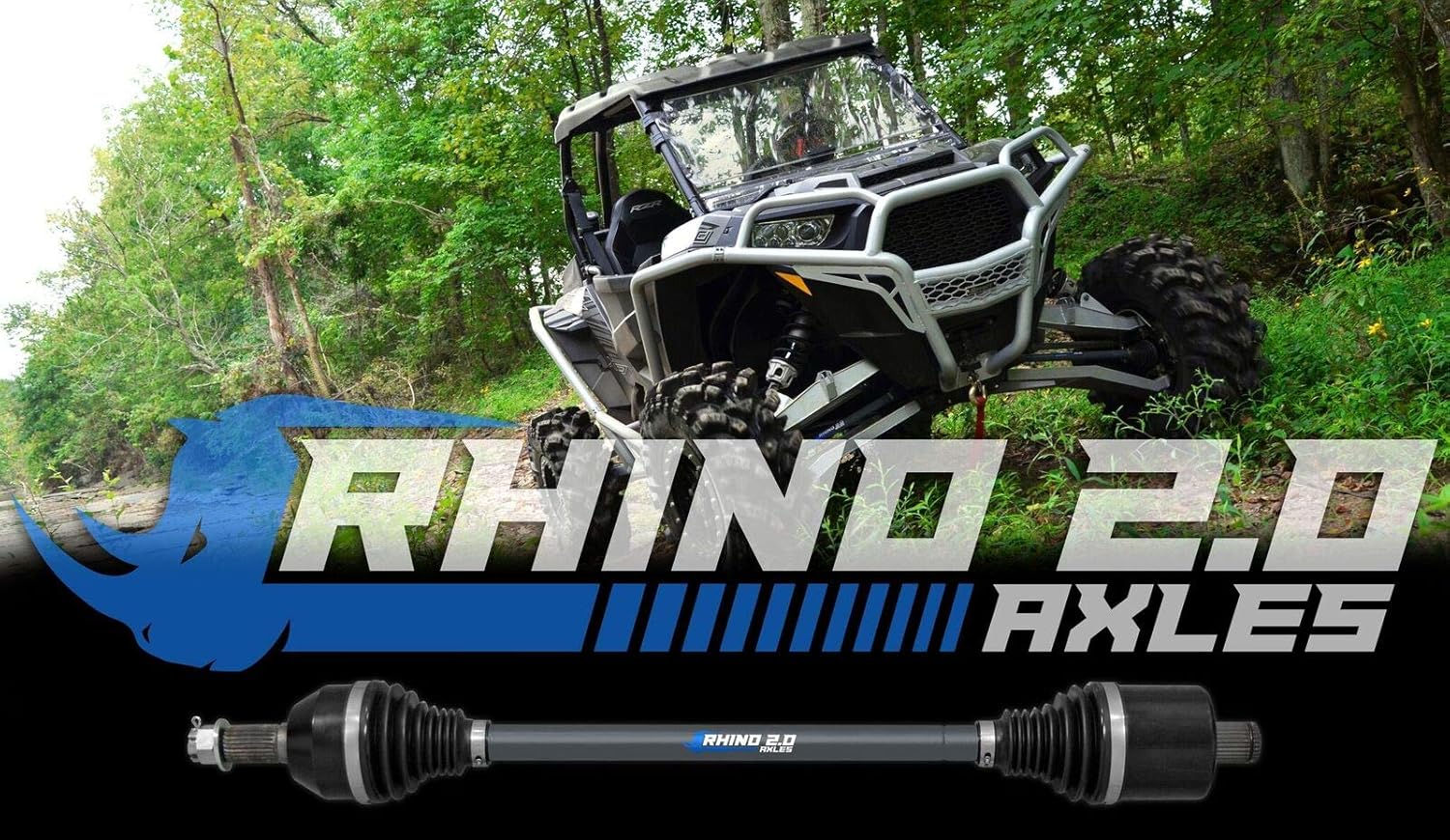 🔥 SuperATV Rhino 2.0 Front Axle for 2017+ Polaris RZR XP 1000 High Lifter Edition - 1 Front Axle - Made of 4340 Chromoly Steel - Two Times Stronger Than Stock - Heat Treated - 4mm Increase in Shaft Size