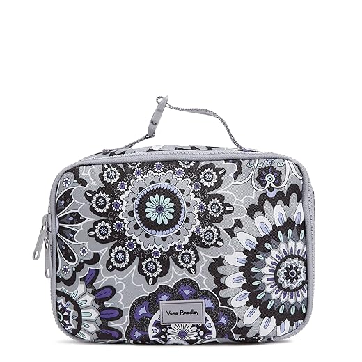 Vera Bradley Women's Recycled Lighten Up Reactive Lay Flat Horizontal Lunch Box, Tranquil Medallion, One Size