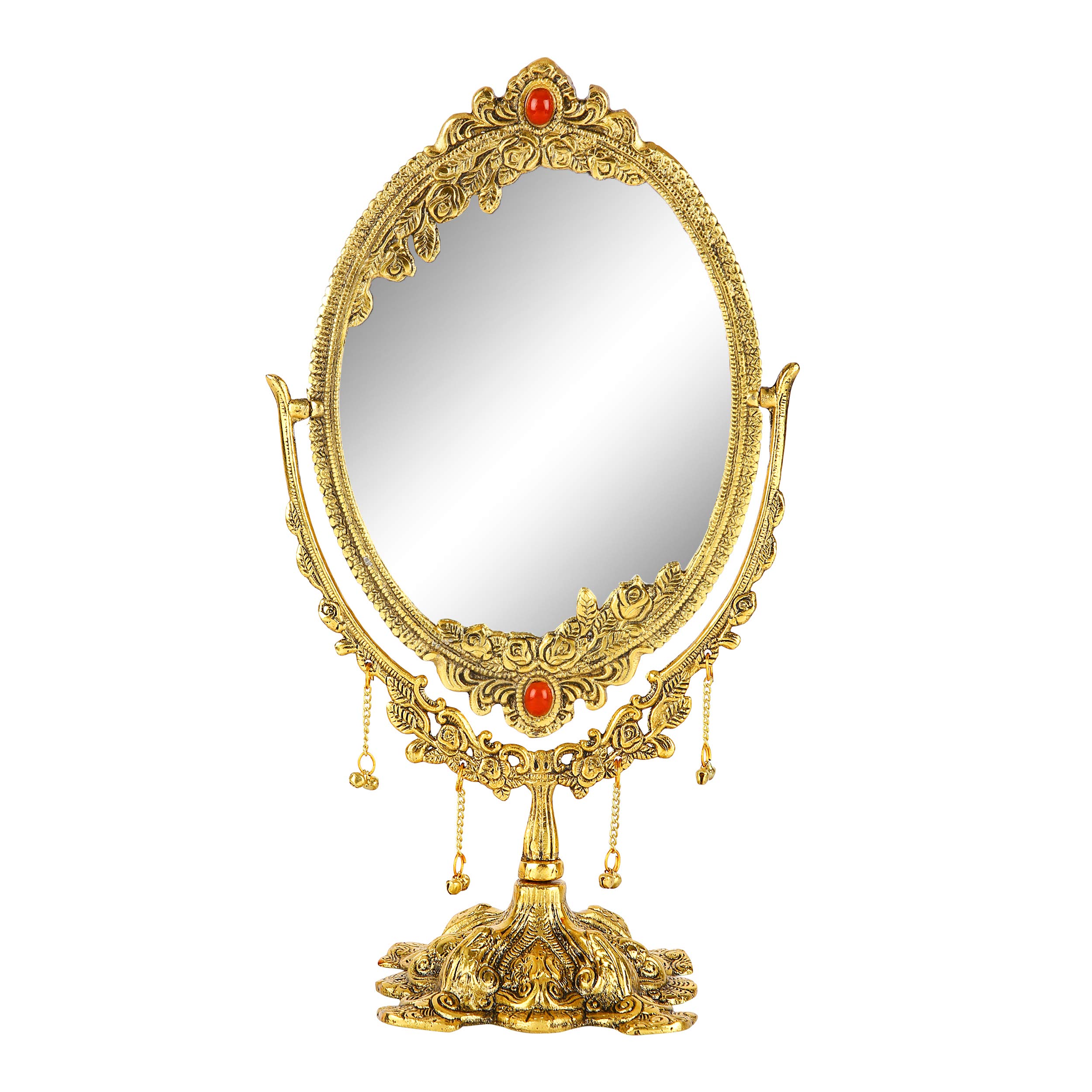 NM Aluminium Frame Double Side Table Mirror Gold Plated,Best for Decorate Your Home,Dressing Decor and Gifting,Diwali Gift