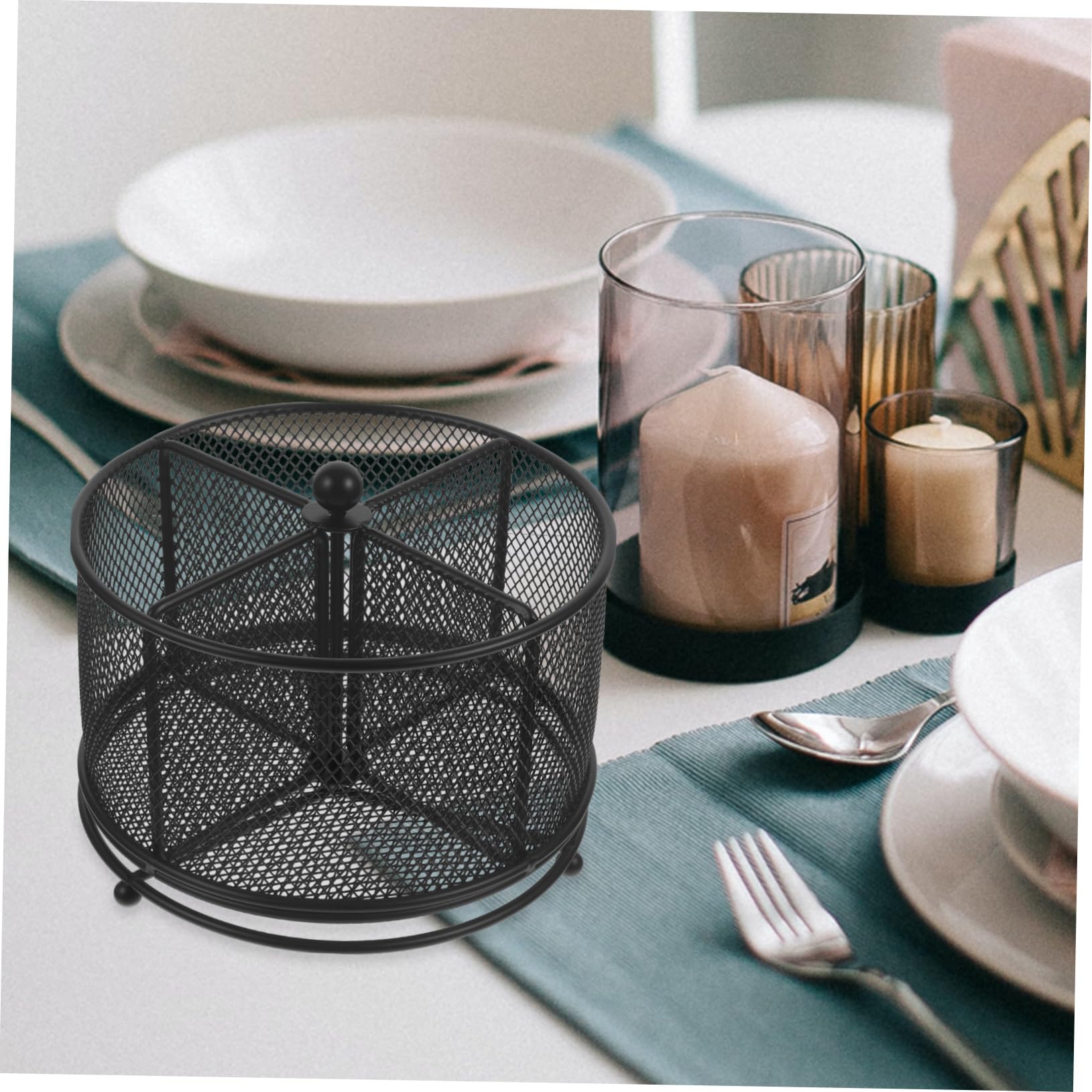 ULTECHNOVO 3pièces Porte-ustensiles De Cuisine Rotatif à Compartiments Organisateur De Couverts pour Rangement Pratique Et Élégant Ustensiles De Cuisine
