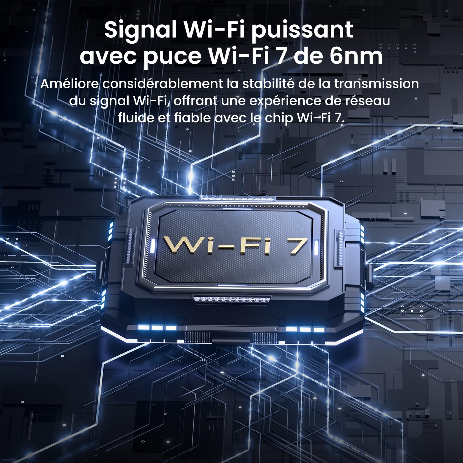 Tenda RE3L Routeur Wi-FI 7 BE3600 Double Bande, Wi-FI Maillé, Ports Gigabit WAN/LAN, 5 Antennes Verticales, 4K-QAM, MLO, NFC, VPN, WPA3, Contrôle par Application