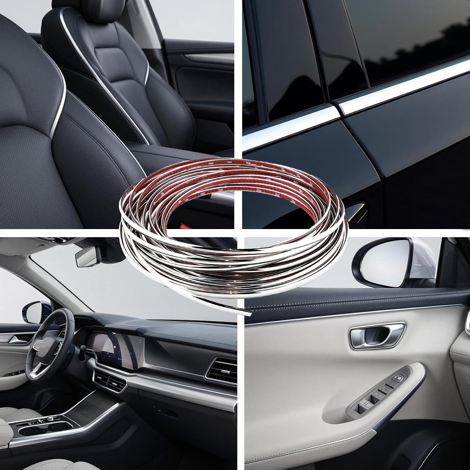 Lunsom Custom Most Chrome Plated Decoration Trim Strip Line, Car Door Fender Interior DIY Moulding Trimming Strip for Most Vehicle (12M x 6MM)