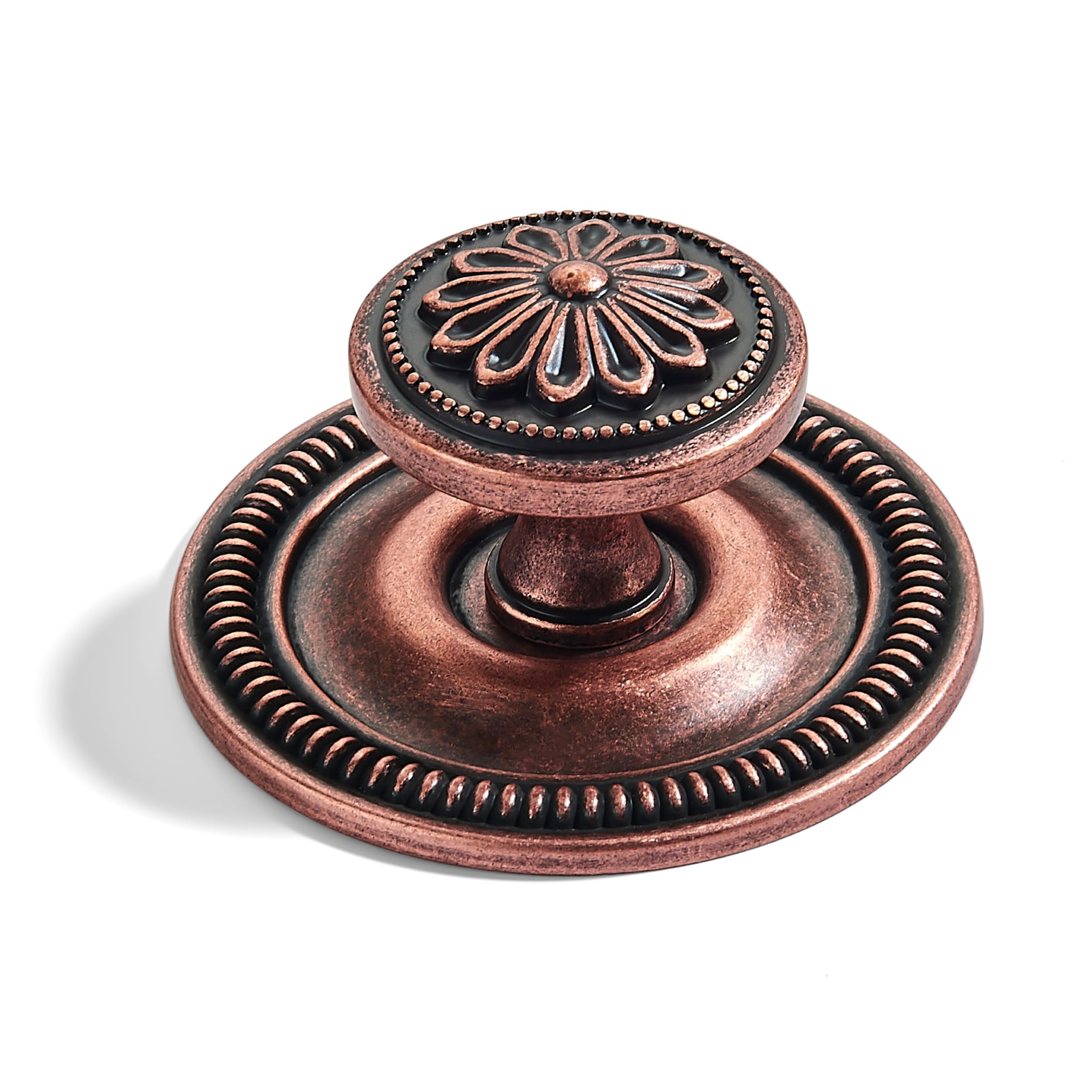 Khtumeware Antique Copper Drawer Knobs + Vintage Backplate + Homeowners + Kitchen & Furniture + Durable & Stylish Design