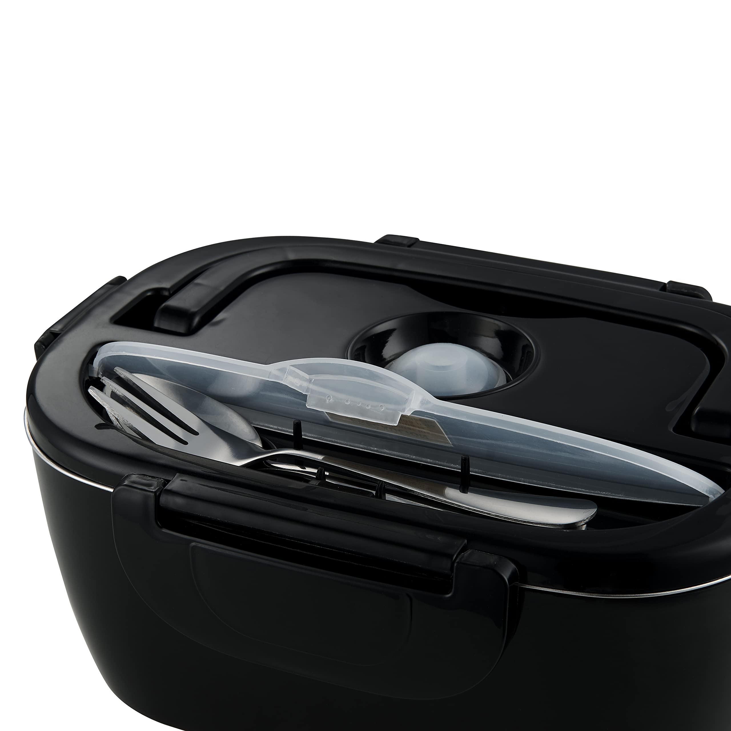 Salton Electric Lunchbox Food Heater 3-in-1 Portable Food Warmer for Car & Home, 1.5L Heated Lunch Box with Fork & Spoon (SP2111)