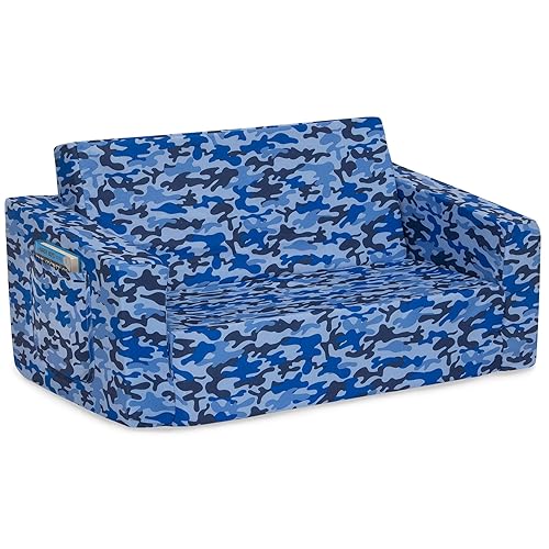 Miniatura 9 de Delta Children Cozee - Sofá abatible sofá convertible 2 en 1 para niños camuflaje azul