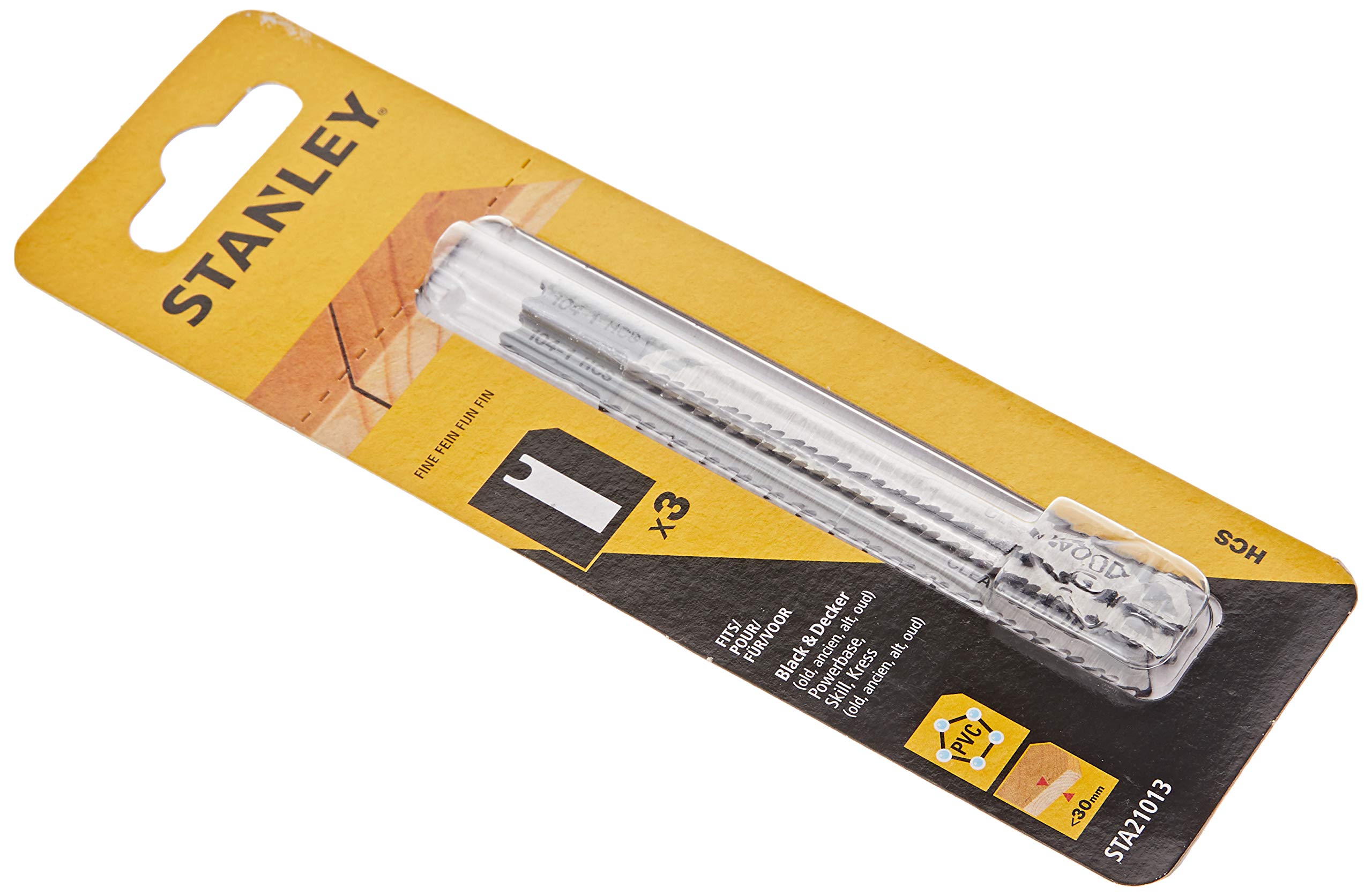STANLEY STA21013-XJ 3 hojas HCS para Corte fino, Recto y sin astillas
