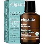 Cliganic Organic Peppermint Essential Oil, 1oz - 100% Pure Natural Undiluted, for Aromatherapy | Non-GMO Verified (Packaging May Vary)