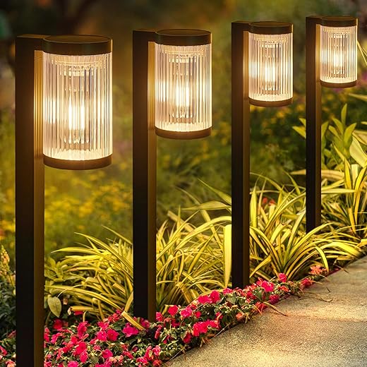 6 Pack Upgraded Outdoor Solar Lights for Outside Super Bright