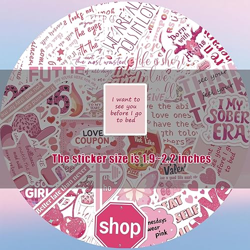 Miniatura 7 de 50 calcomanías románticas para Kindle, paquete de calcomanías de lectura rosas para mujer, calcomanías de vinilo impermeables para libros, botellas,