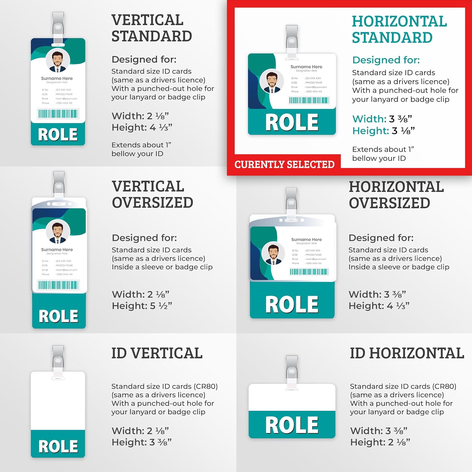 Customizable Horizontal Badge Buddy ID Backer Card (20 Pcs) - Double Sided Print - Custom Image Badge Ideal for Nurses, Doctors, and Healthcare Professionals