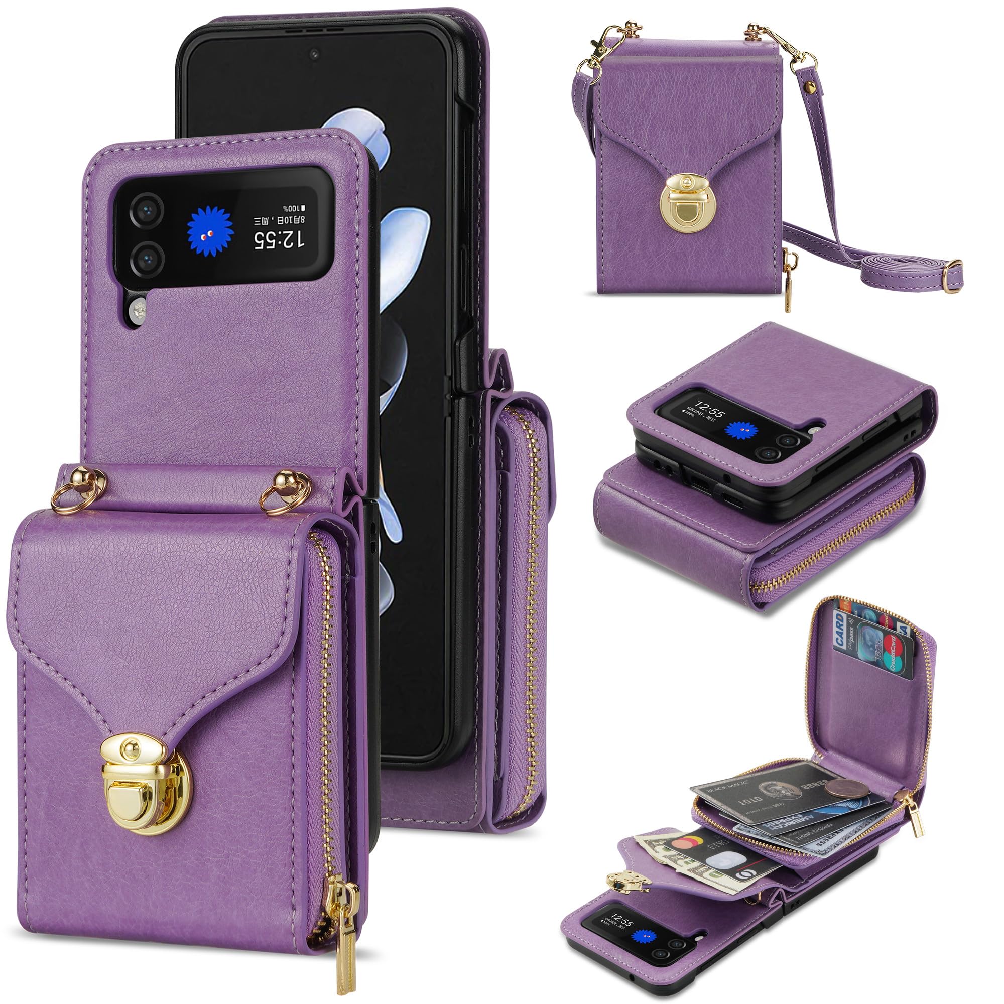 Amazon.com: XYX Wallet Case for Samsung Z Flip 5, PU Leather