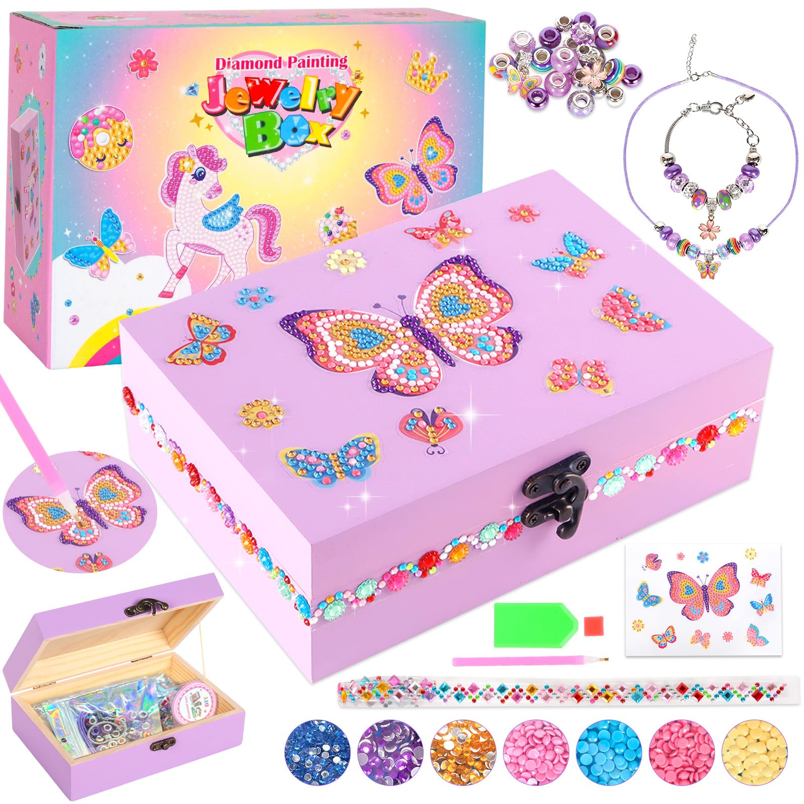 Amazon | PinkSheep ジュエリーボックス 女の子用 DIY ダイヤモンド