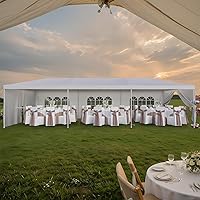 Vista 2 de Flamaker Toldo resistente de 10 x 30 pies para fiestas, refugio impermeable para bodas y eventos con paredes laterales extraíbles, 2 puertas