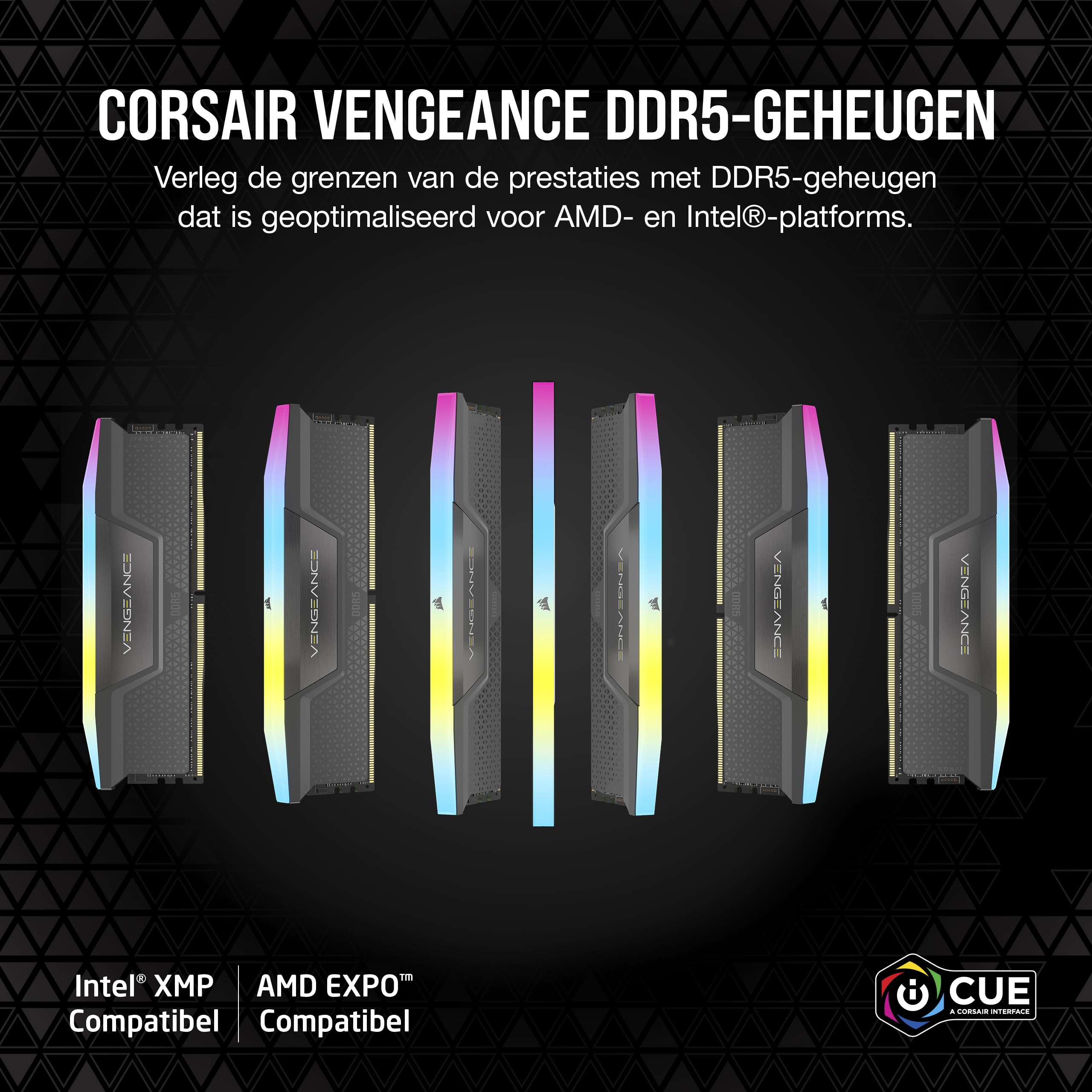CORSAIR VENGEANCE RGB DDR5 RAM 16GB (1x16GB) Tot 6000MHz CL36-44