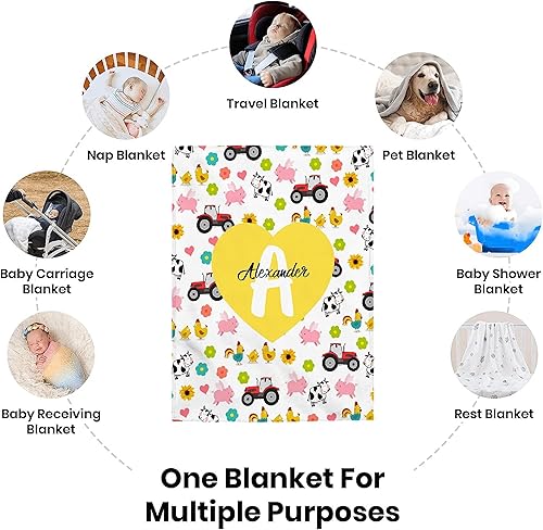 Miniatura 81 de Custom Name Blanket Throw Personalized Blanket for Kid with Names Customized Blanket with Name for Baby,Custom Blanket,Gift for Birthday Letter