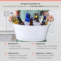 Vista 7 de BREKX Colt - Cubetas de hielo para fiestas, 16 botellas, hielera con asas, fácil de limpiar, acabado blanco brillante, resistente a fugas, ovalado