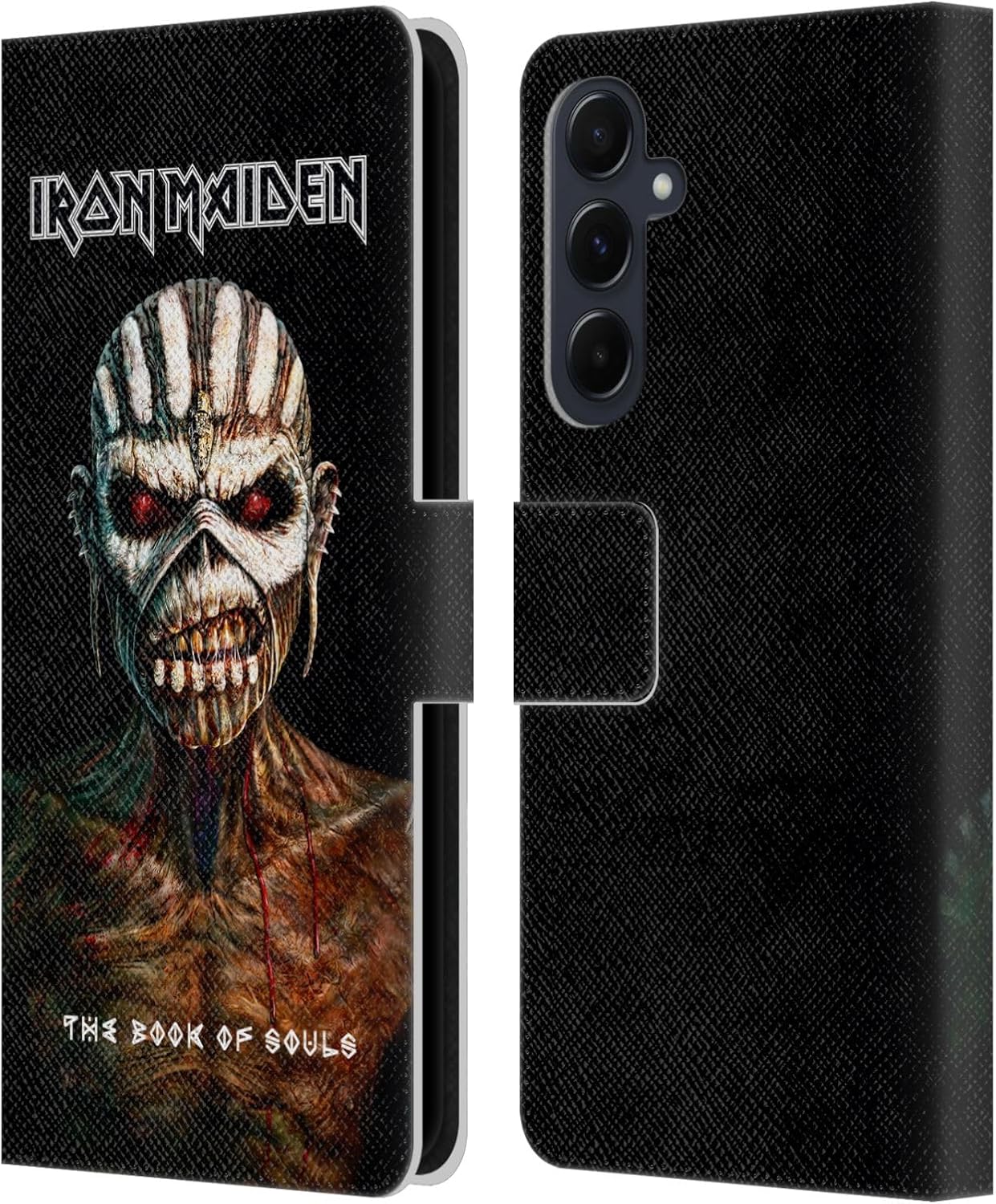 Head Case Designs Officially Licensed Iron Maiden The Book of Souls Album Covers Leather Wallet Case Compatible with Samsung Galaxy A55 5G