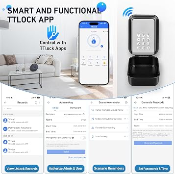 Key Lock Box Smart Bluetooth Key Storage Lock Box Control with App