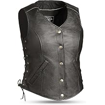 First Mfg Co Mens Ladies Motorcyle Leather Vest