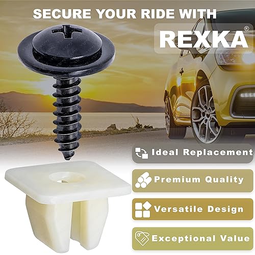 Miniatura 3 de Rexka Juego de 10 tornillos de nailon para Honda Acura 90114-SE0-000, 90676-SA7-003